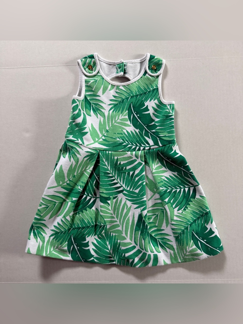 Palm pointe dress, Janie & Jack, green leaf print, 2T